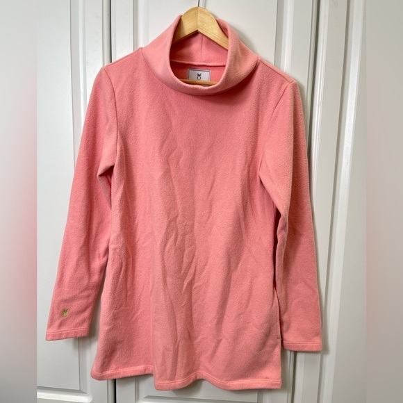 Dudley Stephens Cobble Hill Mock Turtleneck Peach Pink - Picture 1 of 5